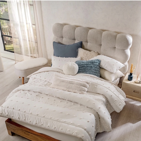 Cream Textured Comforter with Subtle Patterns - Picture 1 of 5